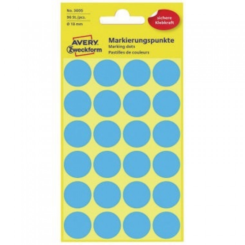 Avery Zweckform Markierungspunkt 3005 18mm blau 96 St./Pack. Avery Zweckform Markierungspunkt 3005 18mm blau 96 St./Pack.