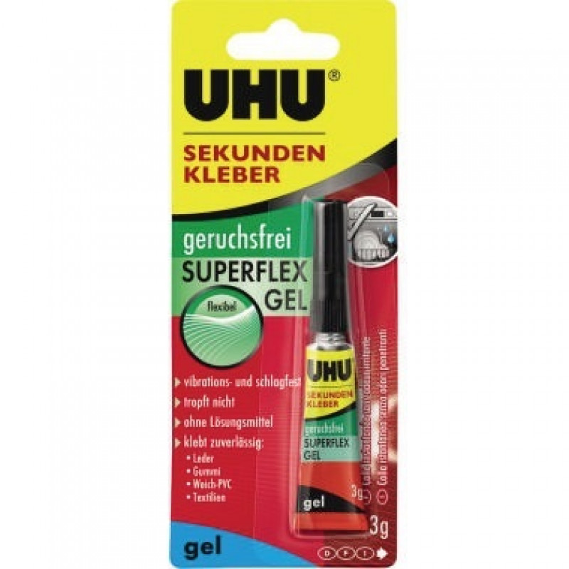 UHU Sekundenkleber SUPERFLEX GEL 45565 3g UHU Sekundenkleber SUPERFLEX GEL 45565 3g
