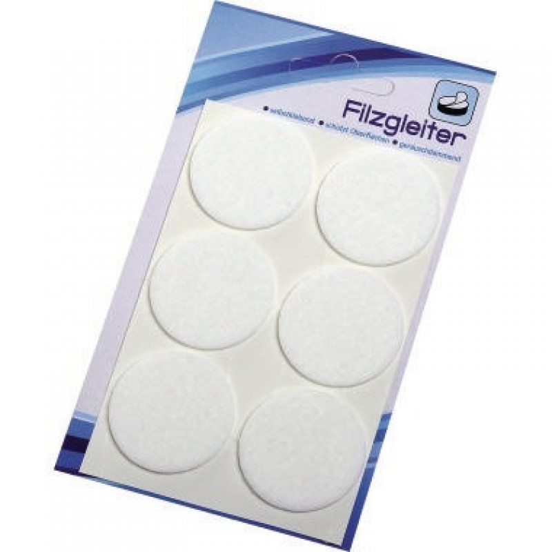 Möbelfilzgleiter 40RL 4cm weiss 6 St./Pack. Möbelfilzgleiter 40RL 4cm weiss 6 St./Pack.