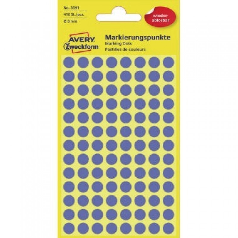 Avery Zweckform Markierungspunkt 3591 8mm blau 416 St./Pack. Avery Zweckform Markierungspunkt 3591 8mm blau 416 St./Pack.