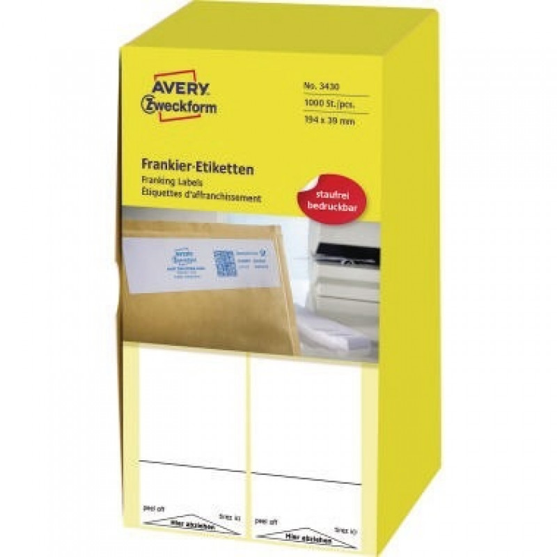 Avery Zweckform Frankieretikett 3430 194x39mm 1.000 St./Pack. Avery Zweckform Frankieretikett 3430 194x39mm 1.000 St./Pack.