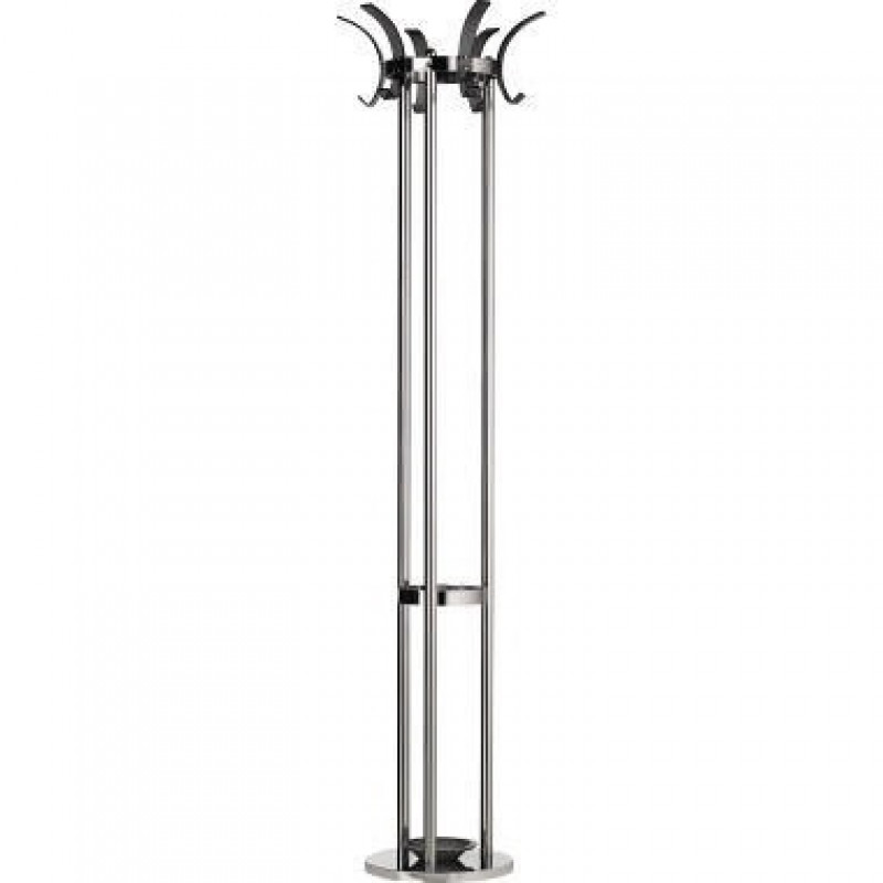 ALCO Garderobenständer 2872-11 174cm Metall verchromt Haken sw ALCO Garderobenständer 2872-11 174cm Metall verchromt Haken sw