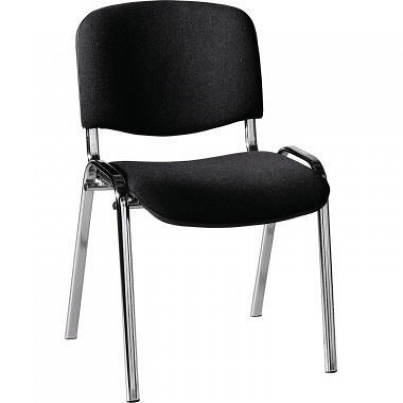 Besucherstuhl Gestell verchromt Bezug schwarz Besucherstuhl Gestell verchromt Bezug schwarz