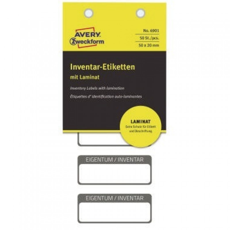 Avery Zweckform Inventaretikett 6901 50x20mm sw 50 St./Pack. Avery Zweckform Inventaretikett 6901 50x20mm sw 50 St./Pack.