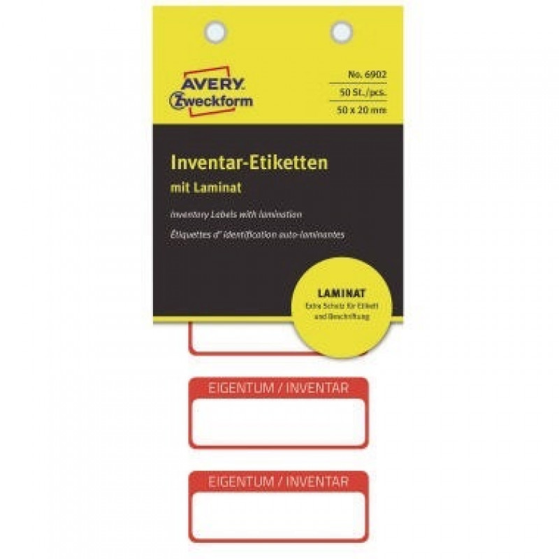 Avery Zweckform Inventaretikett 6902 50x20mm rt 50 St./Pack. Avery Zweckform Inventaretikett 6902 50x20mm rt 50 St./Pack.