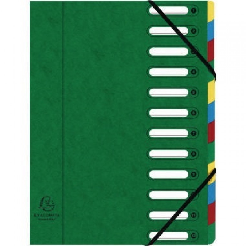Exacompta Ordnungsmappe Harmonika 55123E DIN A4 12Fächer grün Exacompta Ordnungsmappe Harmonika 55123E DIN A4 12Fächer grün