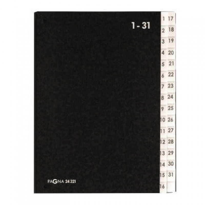 PAGNA Pultordner 24321-04 DIN A4 1-31 32Fächer Hartpappe sw PAGNA Pultordner 24321-04 DIN A4 1-31 32Fächer Hartpappe sw