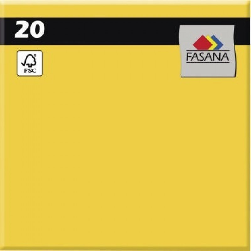 FASANA Serviette 209428 33x33cm 3lagig sonnengelb 20 St./Pack. FASANA Serviette 209428 33x33cm 3lagig sonnengelb 20 St./Pack.