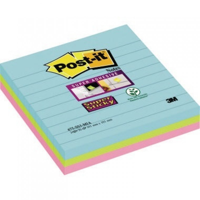 Post-it Haftnotiz Super Sticky Miami 675-S3M 101x101mm 3 St./Pack. Post-it Haftnotiz Super Sticky Miami 675-S3M 101x101mm 3 St./Pack.