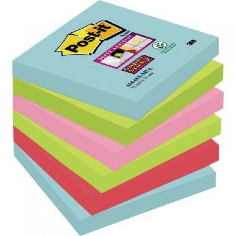 Post-it Haftnotiz Super Sticky Miami 6546SMI 76x76 mm 6 St./Pack. Post-it Haftnotiz Super Sticky Miami 6546SMI 76x76 mm 6 St./Pack.