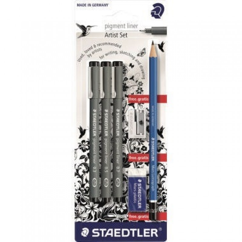 STAEDTLER Fineliner pigment liner 308 SBK3P sw 3 St./Pack. STAEDTLER Fineliner pigment liner 308 SBK3P sw 3 St./Pack.