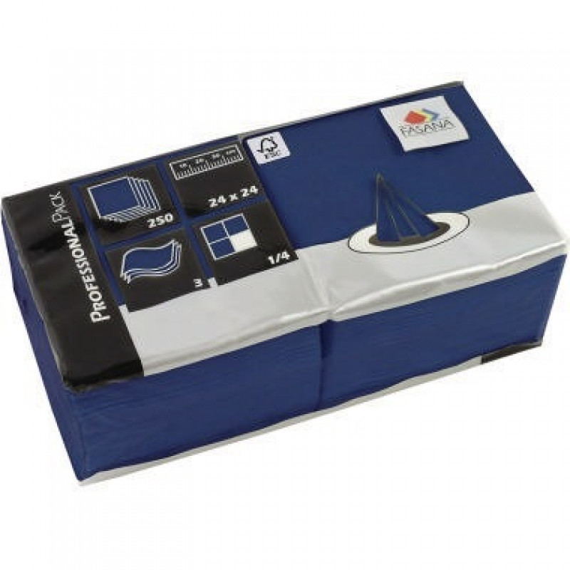 FASANA Serviette 217678 24x24cm 3lagig royalblau 250 St./Pack. FASANA Serviette 217678 24x24cm 3lagig royalblau 250 St./Pack.