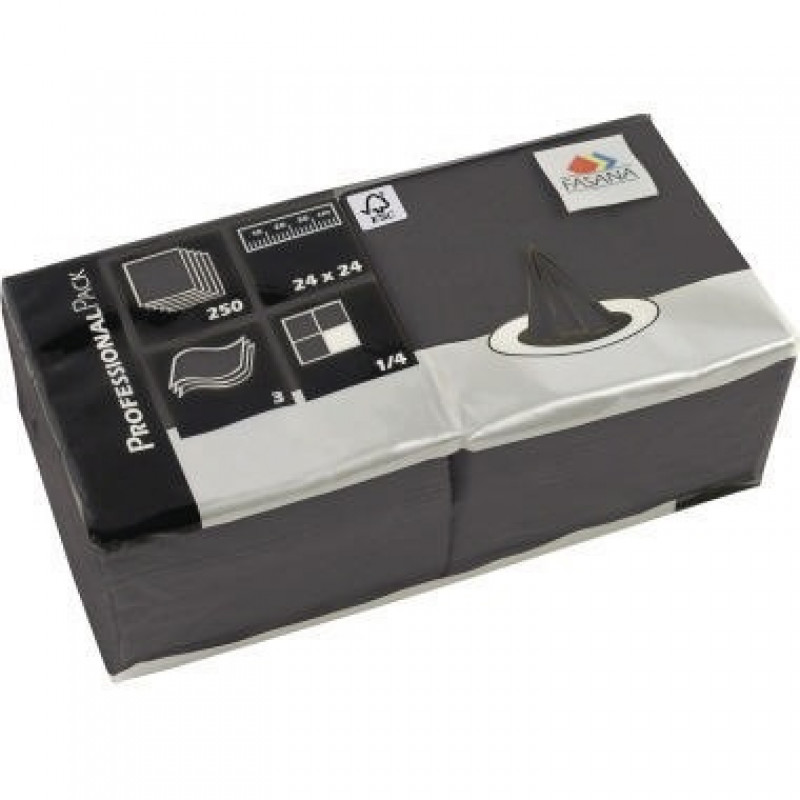 FASANA Serviette 219470 24x24cm 3lagig anthrazit 250 St./Pack. FASANA Serviette 219470 24x24cm 3lagig anthrazit 250 St./Pack.