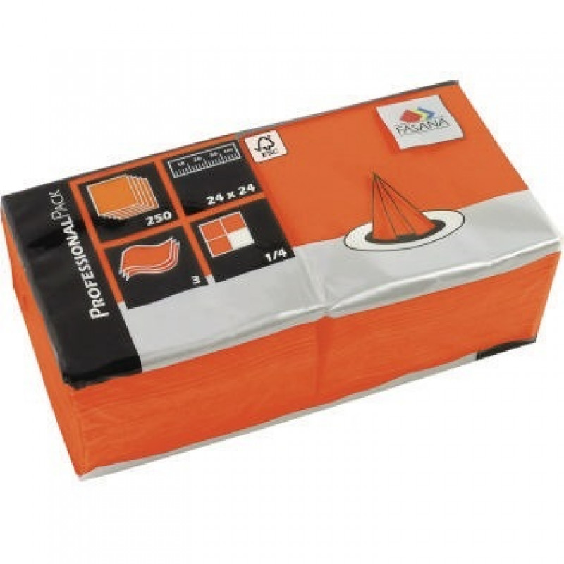 FASANA Serviette 217673 24x24cm 3lagig orange 250 St./Pack. FASANA Serviette 217673 24x24cm 3lagig orange 250 St./Pack.