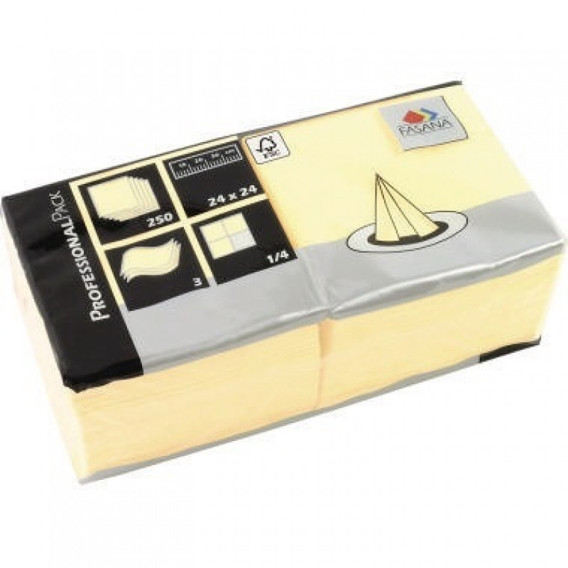 FASANA Serviette 217671 24x24cm 3lagig creme 250 St./Pack. FASANA Serviette 217671 24x24cm 3lagig creme 250 St./Pack.