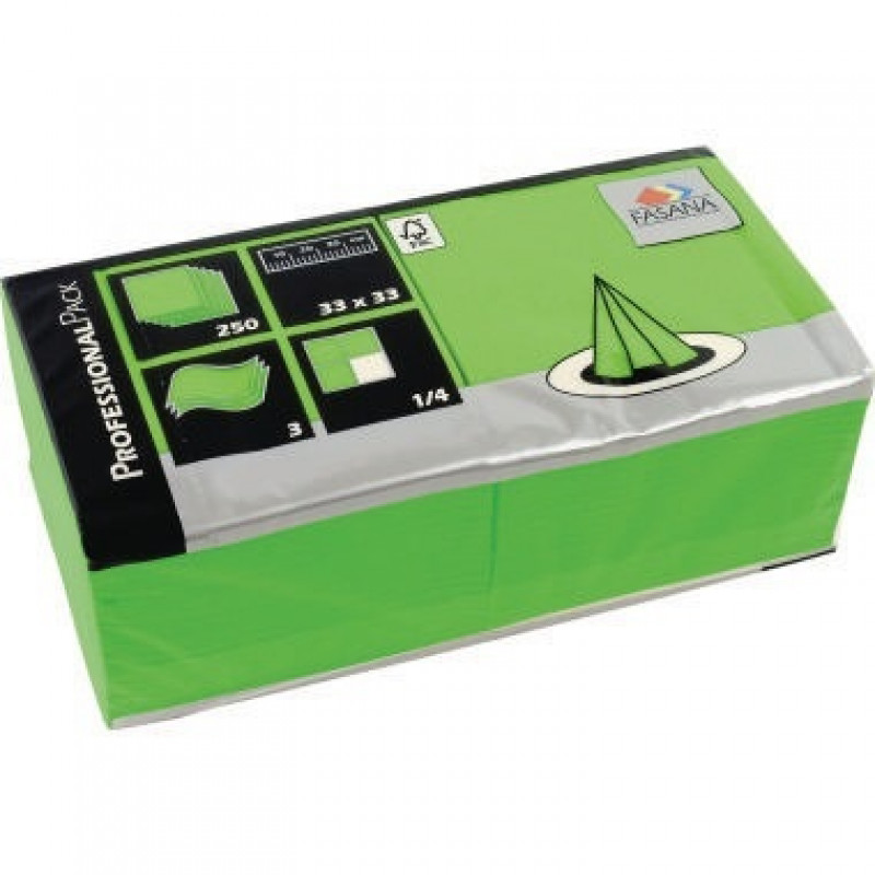 FASANA Serviette 19335 33x33cm 3lagig lime green 250 St./Pack. FASANA Serviette 19335 33x33cm 3lagig lime green 250 St./Pack.
