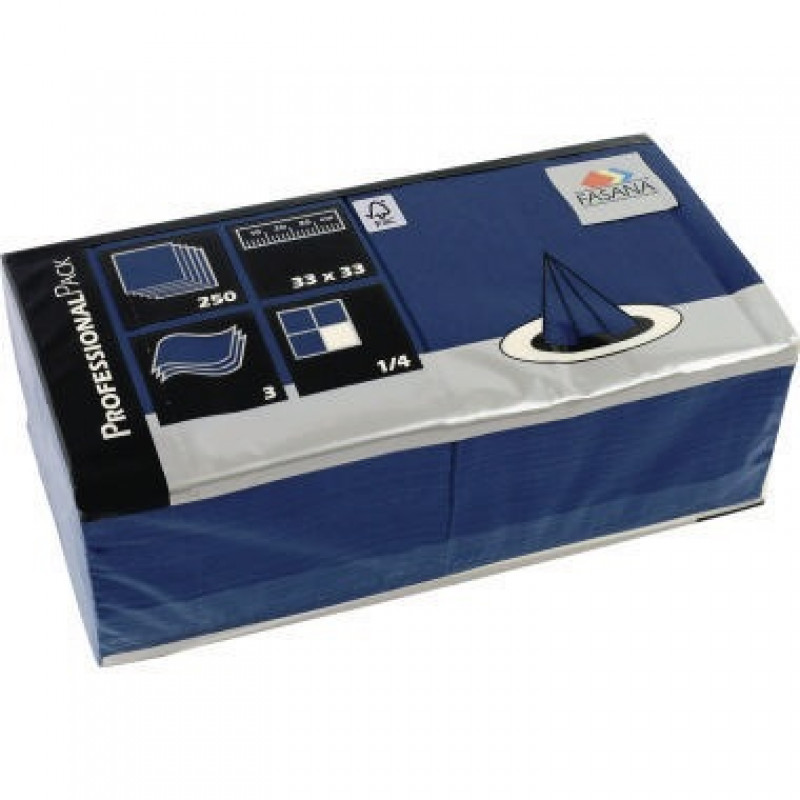 FASANA Serviette 217735 33x33cm 3lagig royalblau 250 St./Pack. FASANA Serviette 217735 33x33cm 3lagig royalblau 250 St./Pack.
