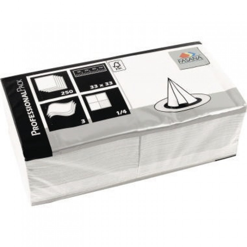 FASANA Serviette 217731 33x33cm 3lagig weiß 250 St./Pack. FASANA Serviette 217731 33x33cm 3lagig weiß 250 St./Pack.