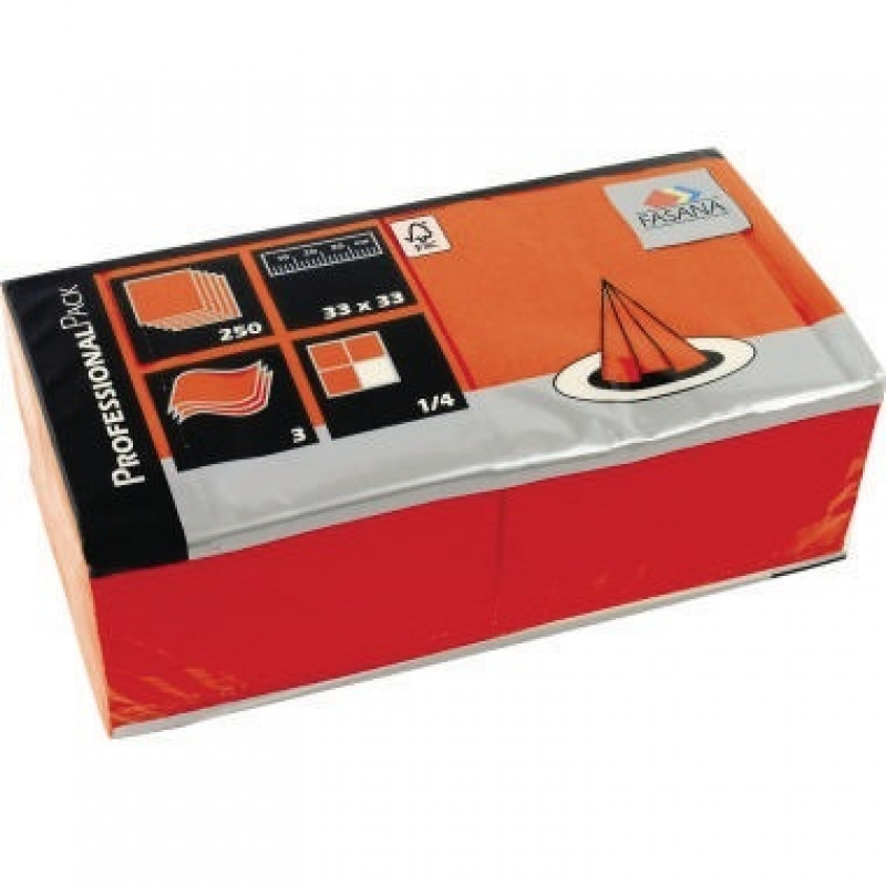 FASANA Serviette 217741 33x33cm 3lagig orange 250 St./Pack. FASANA Serviette 217741 33x33cm 3lagig orange 250 St./Pack.