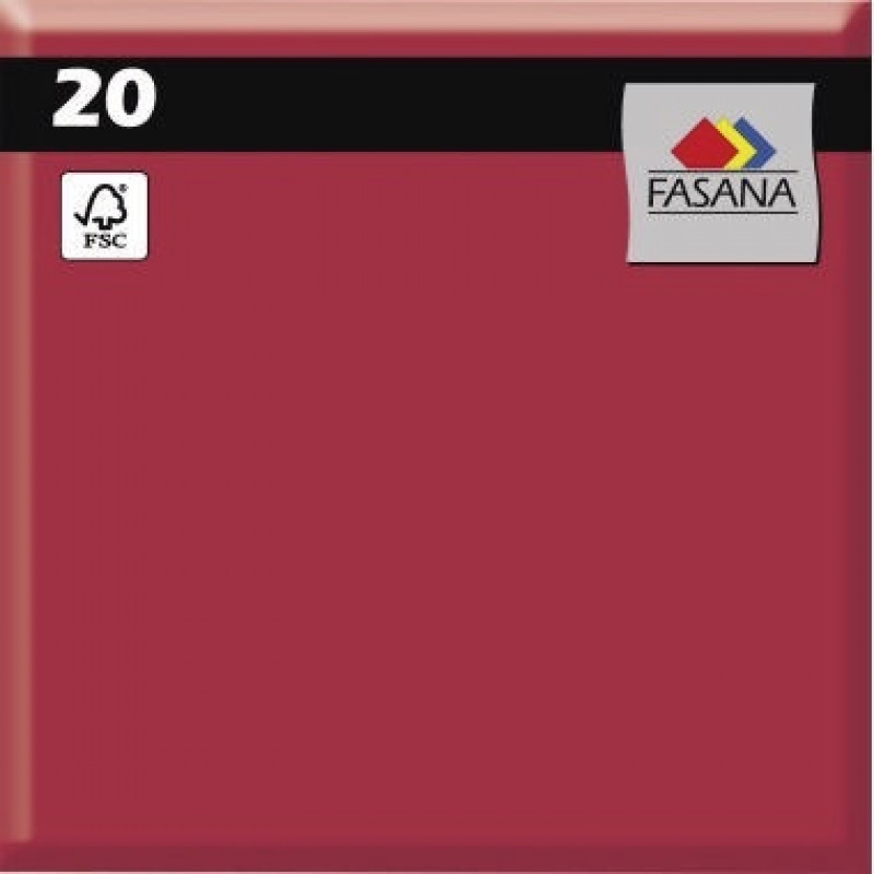 FASANA Serviette 209427 33x33cm 3lagig bordeaux 20 St./Pack. FASANA Serviette 209427 33x33cm 3lagig bordeaux 20 St./Pack.