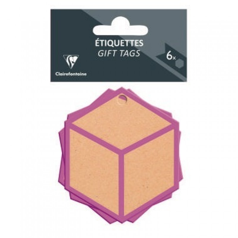 Clairefontaine Geschenkanhänger 223755C sortiert pink 6 St./Pack.