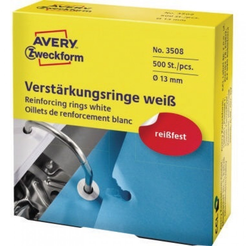 Avery Zweckform Lochverstärkungs- ring 3508 weiß 500 St./Pack. Avery Zweckform Lochverstärkungs- ring 3508 weiß 500 St./Pack.