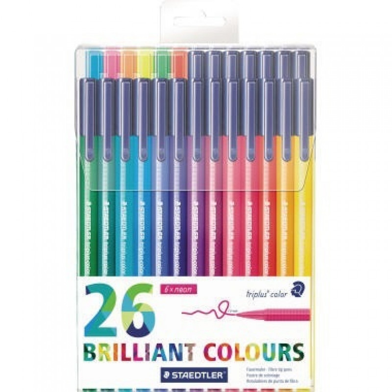 STAEDTLER Fasermaler triplus color 323 TB26 sortiert 26 St./Pack. STAEDTLER Fasermaler triplus color 323 TB26 sortiert 26 St./Pack.