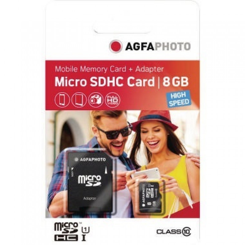 AgfaPhoto Speicherkarte MicroSDHC 10579 Class 10 UHS-1 8GB +Adapter AgfaPhoto Speicherkarte MicroSDHC 10579 Class 10 UHS-1 8GB +Adapter