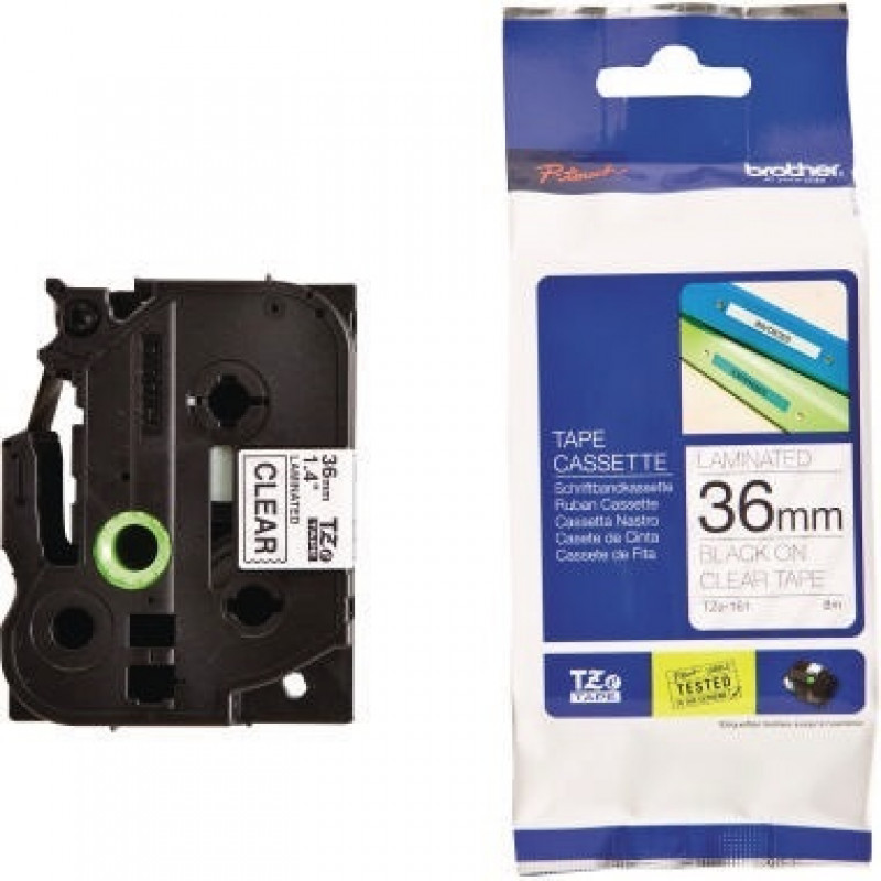 P-touch Schriftbandkassette TZE161 36mmx8m laminiert sw auf fl