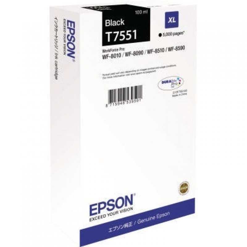 Epson Tintenpatrone C13T755140 XL 5.000Seiten schwarz Epson Tintenpatrone C13T755140 XL 5.000Seiten schwarz