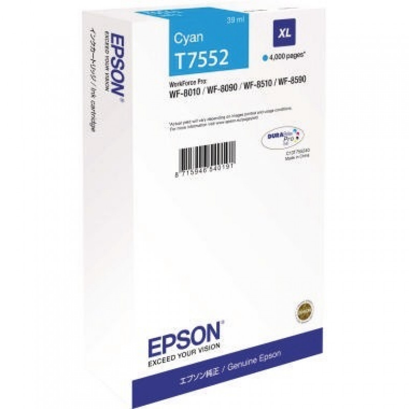 Epson Tintenpatrone C13T755240 XL 4.000Seiten cyan Epson Tintenpatrone C13T755240 XL 4.000Seiten cyan
