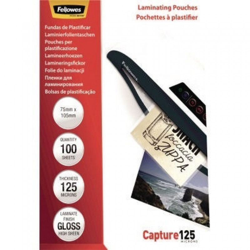 Fellowes Laminierfolie Capture 125 5306901 105x75mm 100 St./Pack. Fellowes Laminierfolie Capture 125 5306901 105x75mm 100 St./Pack.