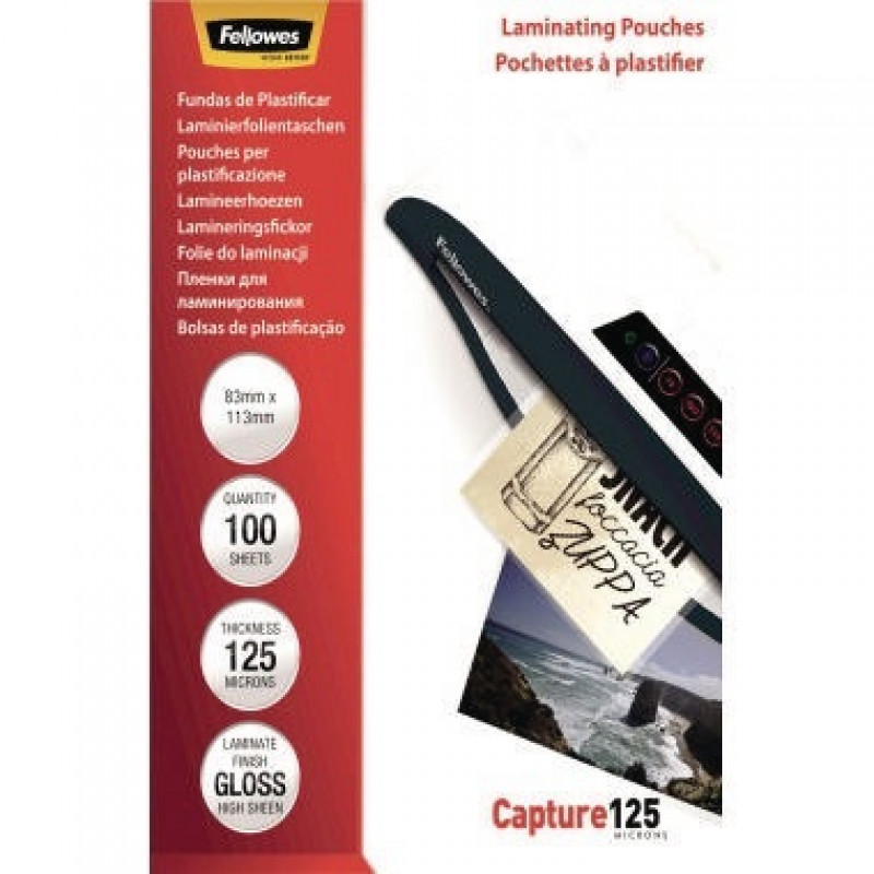 Fellowes Laminierfolie Capture 125 5307101 83x113mm 100 St./Pack. Fellowes Laminierfolie Capture 125 5307101 83x113mm 100 St./Pack.