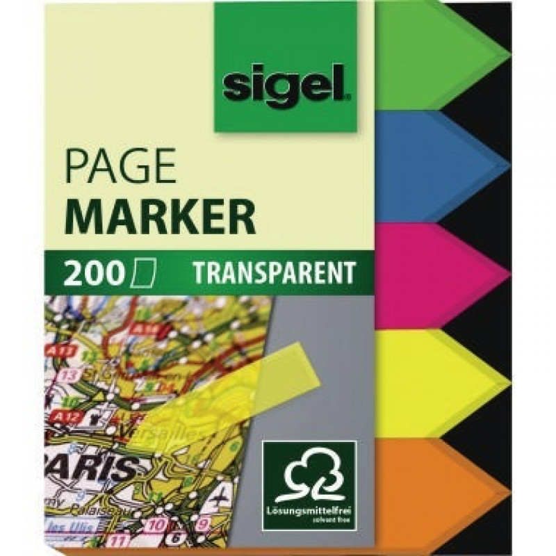 Sigel Haftmarker HN613 45x60mm Pfeil farbig sortiert 5 St./Pack.
