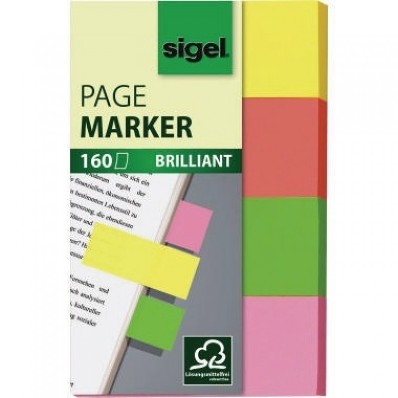 Sigel Haftmarker Brillant HN630 20x50mm farbig sortiert 4 St./Pack. Sigel Haftmarker Brillant HN630 20x50mm farbig sortiert 4 St./Pack.