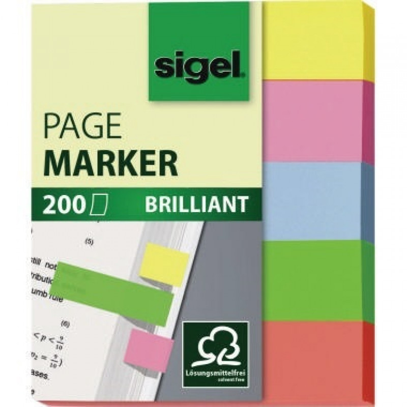 Sigel Haftmarker Brillant HN625 12x50mm farbig sortiert 5 St./Pack. Sigel Haftmarker Brillant HN625 12x50mm farbig sortiert 5 St./Pack.