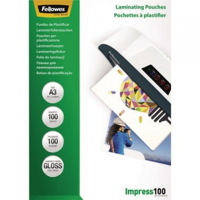 Fellowes Laminierfolie Impress 100 5351205 DIN A3 tr 100 St./Pack. Fellowes Laminierfolie Impress 100 5351205 DIN A3 tr 100 St./Pack.