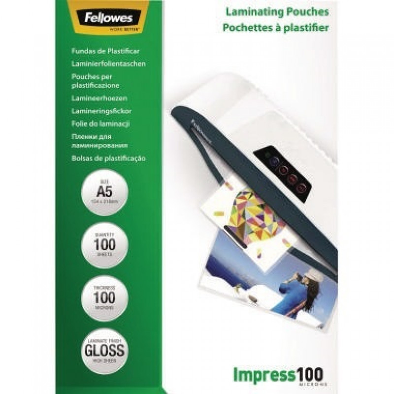 Fellowes Laminierfolie Impress 100 5351002 DIN A5 tr 100 St./Pack. Fellowes Laminierfolie Impress 100 5351002 DIN A5 tr 100 St./Pack.