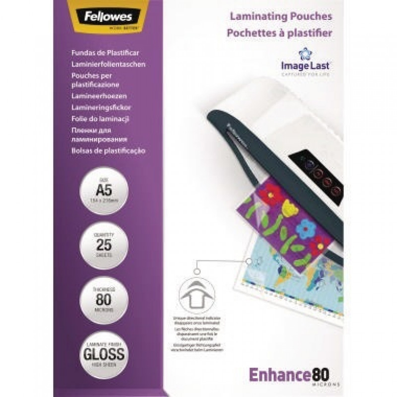 Fellowes Laminierfolie ImageLast 5396003 DIN A5 80my 25 St./Pack. Fellowes Laminierfolie ImageLast 5396003 DIN A5 80my 25 St./Pack.