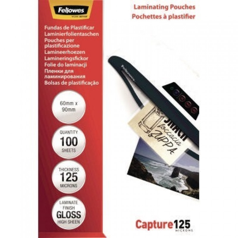 Fellowes Laminierfolie Capture 125 5397402 90x60mm 100 St./Pack. Fellowes Laminierfolie Capture 125 5397402 90x60mm 100 St./Pack.