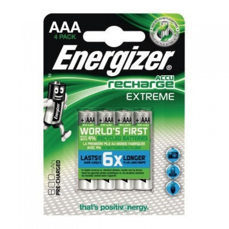 Energizer Akku Recharge Extreme E300624400 AAA/HR3 4 St./Pack. Energizer Akku Recharge Extreme E300624400 AAA/HR3 4 St./Pack.