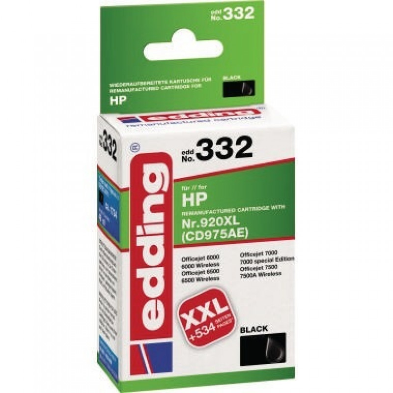 edding Tintenpatrone 18-332 wie HP Nr.920XL CD975AE schwarz edding Tintenpatrone 18-332 wie HP Nr.920XL CD975AE schwarz