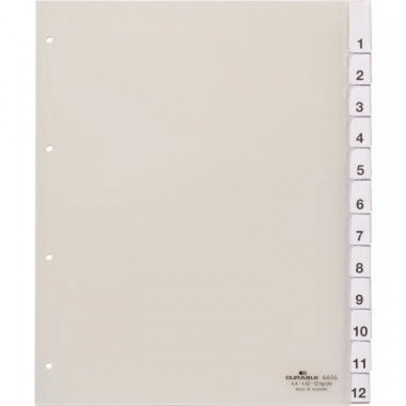 DURABLE Register 683519 230/245x297mm 12teilig Hartfolie tr DURABLE Register 683519 230/245x297mm 12teilig Hartfolie tr
