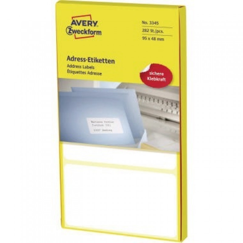Avery Zweckform Adressetikett 3345 95x48mm weiß 282 St./Pack. Avery Zweckform Adressetikett 3345 95x48mm weiß 282 St./Pack.