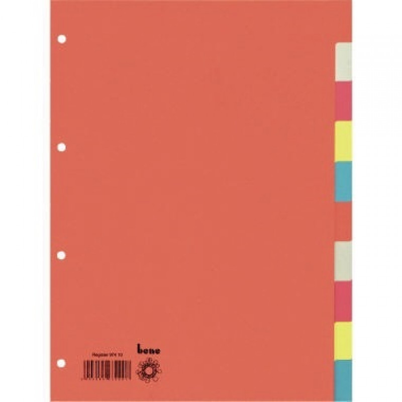 Bene Register 97410 blanko DIN A4 10teilig Karton farbig Bene Register 97410 blanko DIN A4 10teilig Karton farbig