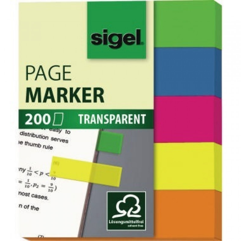 Sigel Haftmarker HN615 50x60mm farbig sortiert 5 St./Pack.