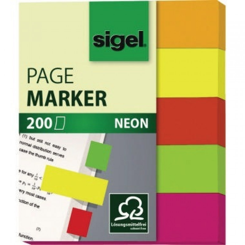 Sigel Haftmarker Neon HN655 12x50mm 200Bl. sortiert 5 St./Pack. Sigel Haftmarker Neon HN655 12x50mm 200Bl. sortiert 5 St./Pack.