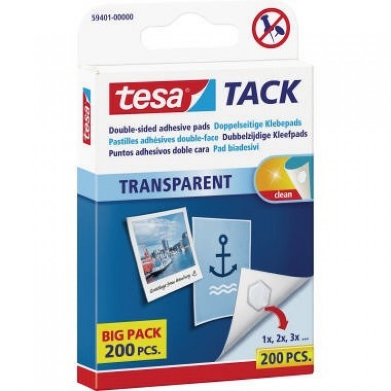 tesa Klebepad Tack 59401-00000 10x10mm transparent 200 St./Pack tesa Klebepad Tack 59401-00000 10x10mm transparent 200 St./Pack