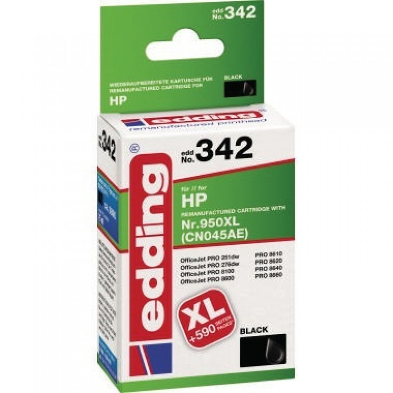 edding Tintenpatrone 18-342 wie HP Nr.950XL CN045AE schwarz edding Tintenpatrone 18-342 wie HP Nr.950XL CN045AE schwarz