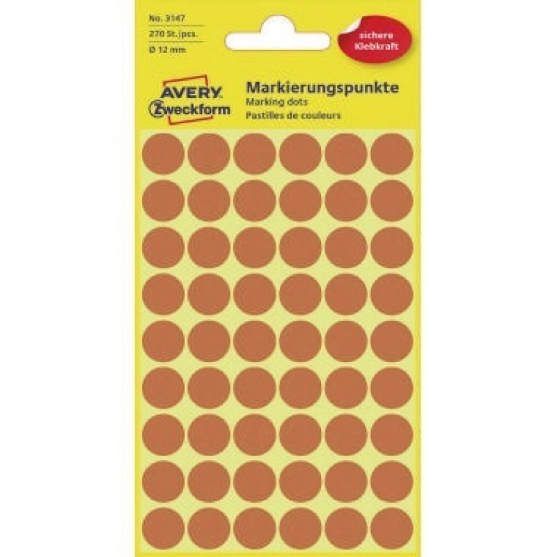 Avery Zweckform Markierungspunkt 3147 12mm leuchtrot 270 St./Pack. Avery Zweckform Markierungspunkt 3147 12mm leuchtrot 270 St./Pack.